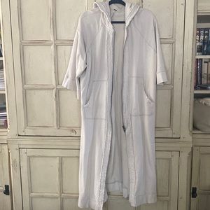 Free People maxi sweatshirt hoodie in stone